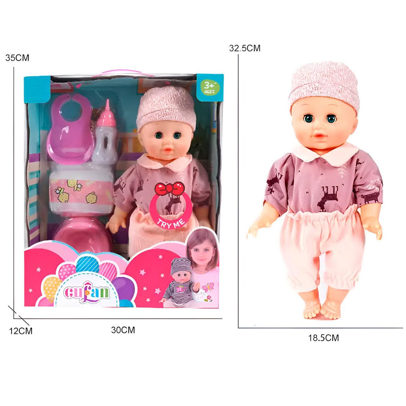 Muñeca Bebé Pijama con Tetero y Pañal - Diversión y Aprendizaje para Niñas