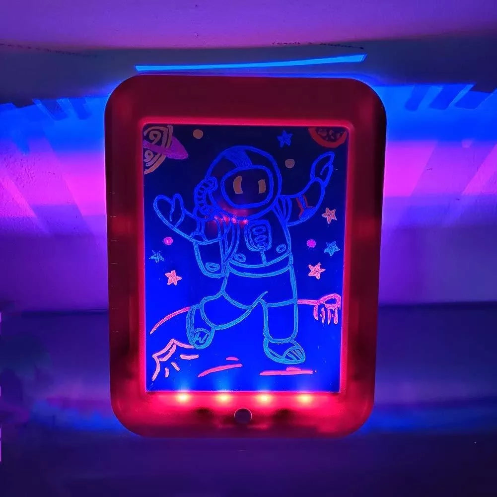Tablero Mágico con Luz LED y Marcadores Doble Punta - Diversión y Aprendizaje