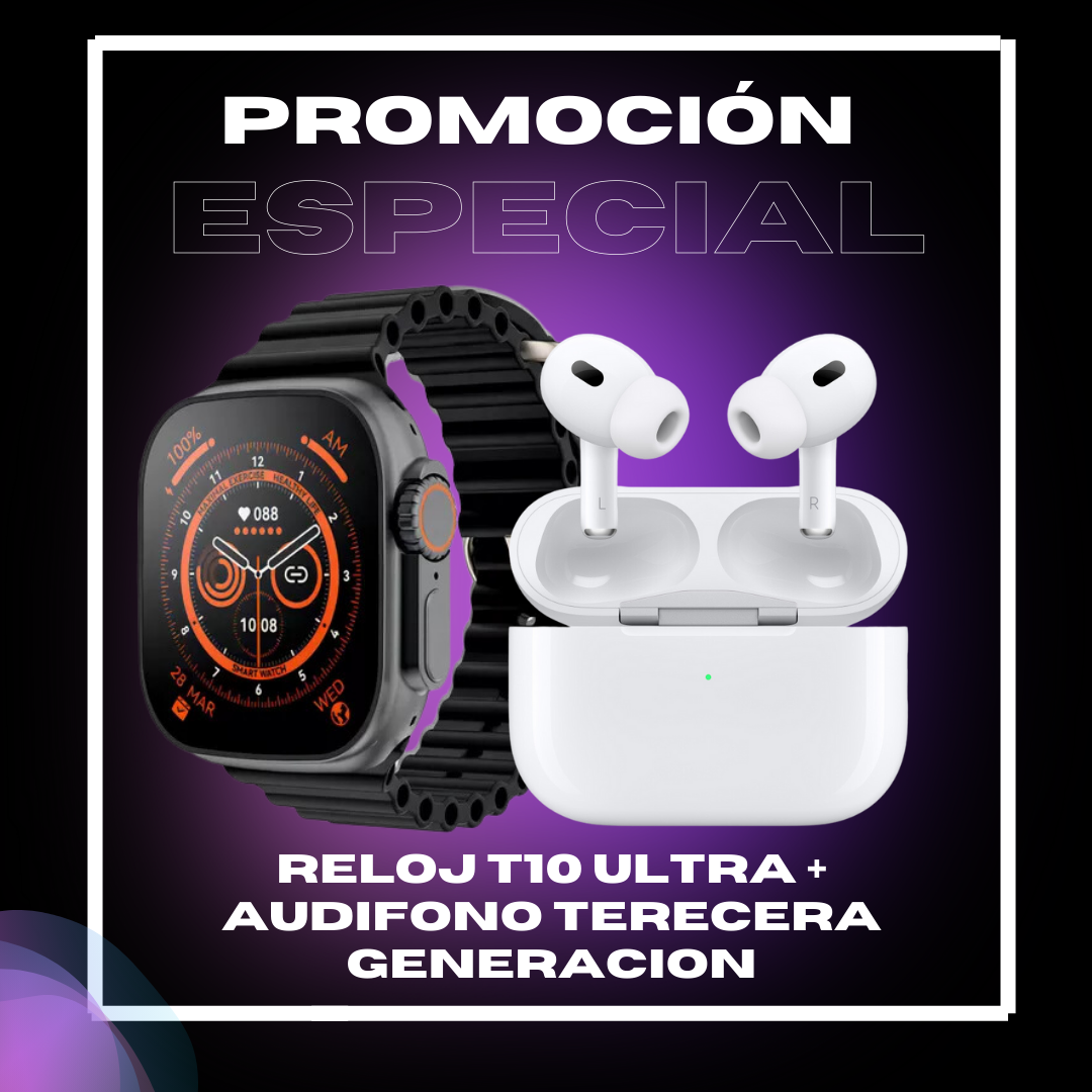Reloj Inteligente T10 Ultra con Audífonos de Segunda Generación
