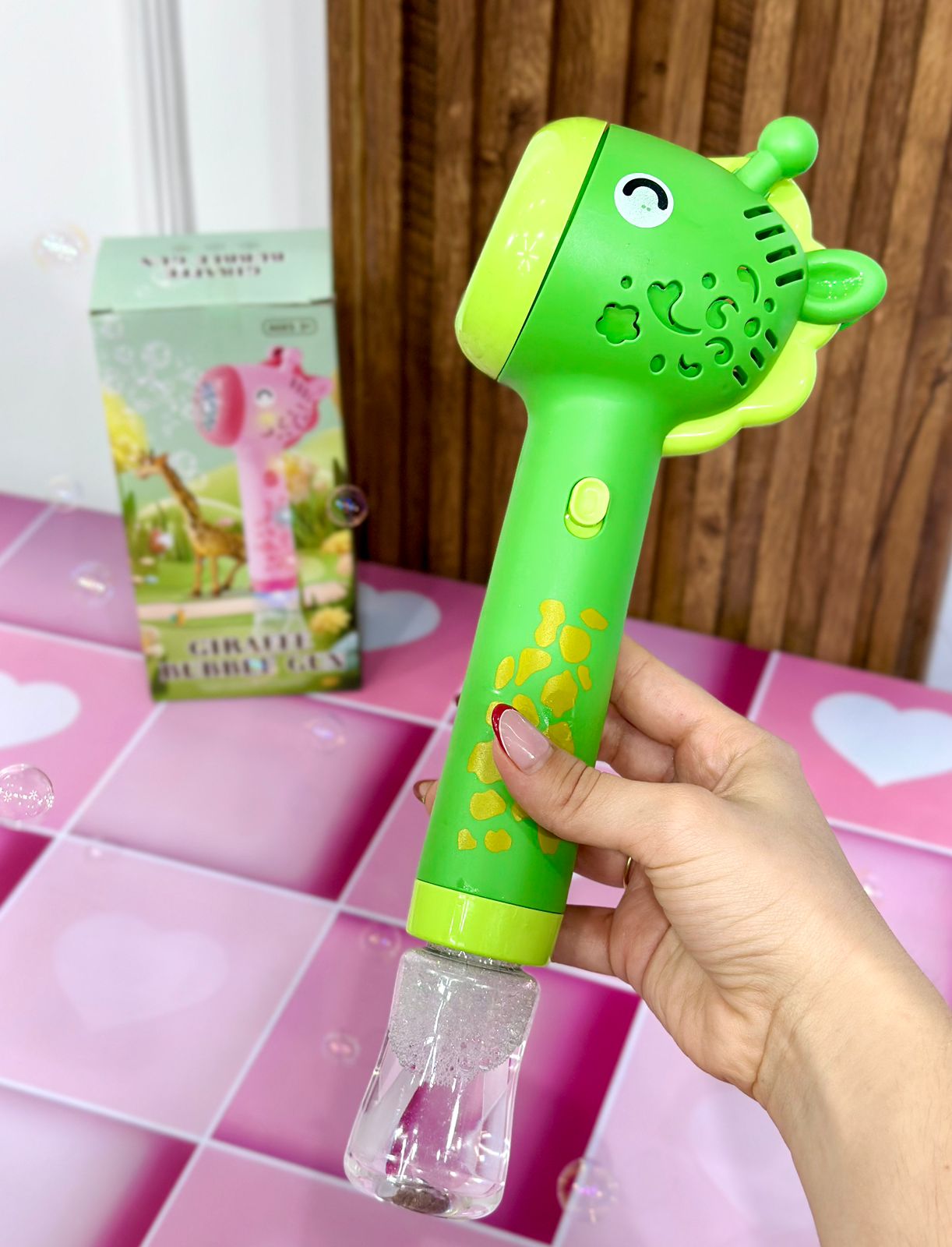 Pistola Burbuja Jirafa con Luces – Diversión y Color para Todas las Ocasiones