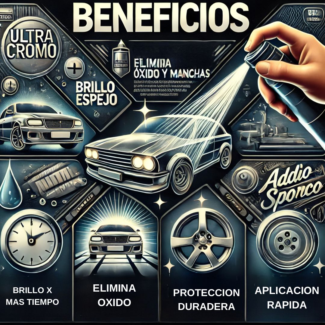 Ultra Cromado Líquido de Addio Sporco 120ML – Brillo Espejo para Metales