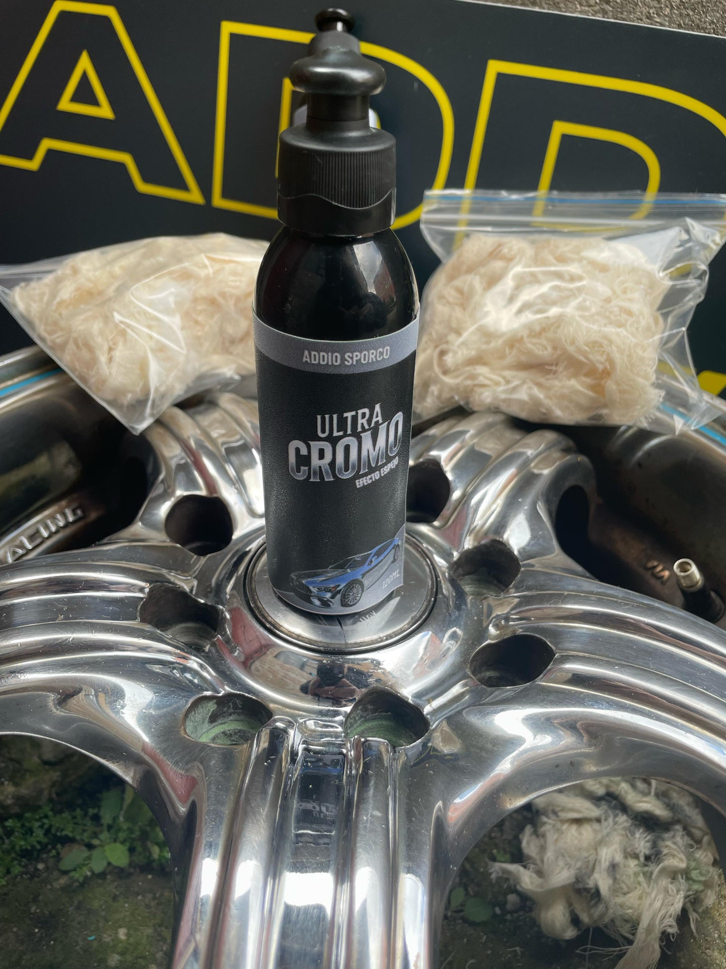 Ultra Cromado Líquido de Addio Sporco 120ML – Brillo Espejo para Metales