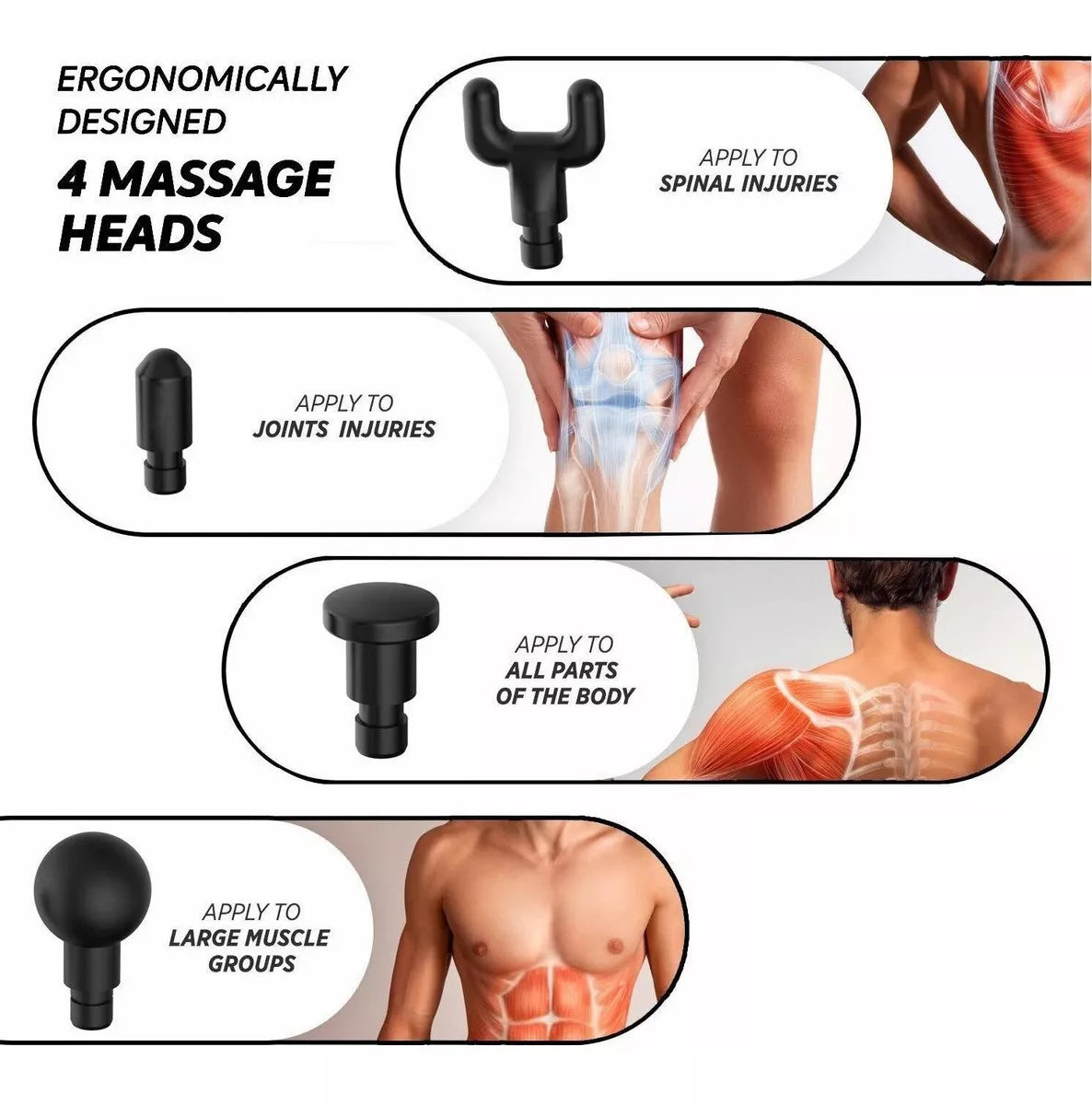 Masajeador Corporal Fascial - Pistola de Masaje