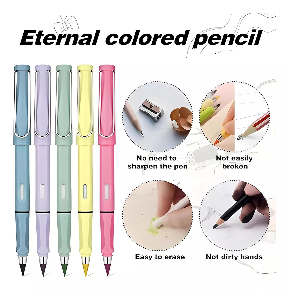 Lápiz Infinito de Color – ¡Set de 12 Colores Eternos!