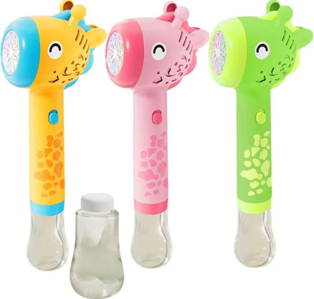 Pistola Burbuja Jirafa con Luces – Diversión y Color para Todas las Ocasiones